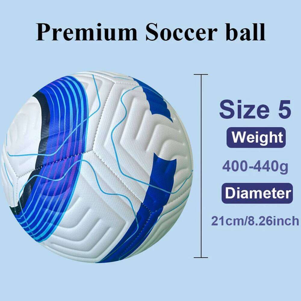 2026 High Quality Blue Size 5 Soccer Balls Standard Outdoor Official Match Game PU Material Footballs Training Balones De Futbol 26Y0207