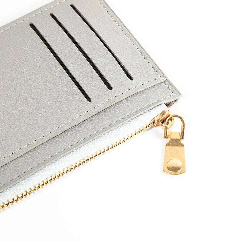 1PC Ultra-Thin Women Men Credit ID Card Holder PU Leather Zipper Fashion Small Wallet Money Bag Case Coin Purse Clip Organizer Y260206