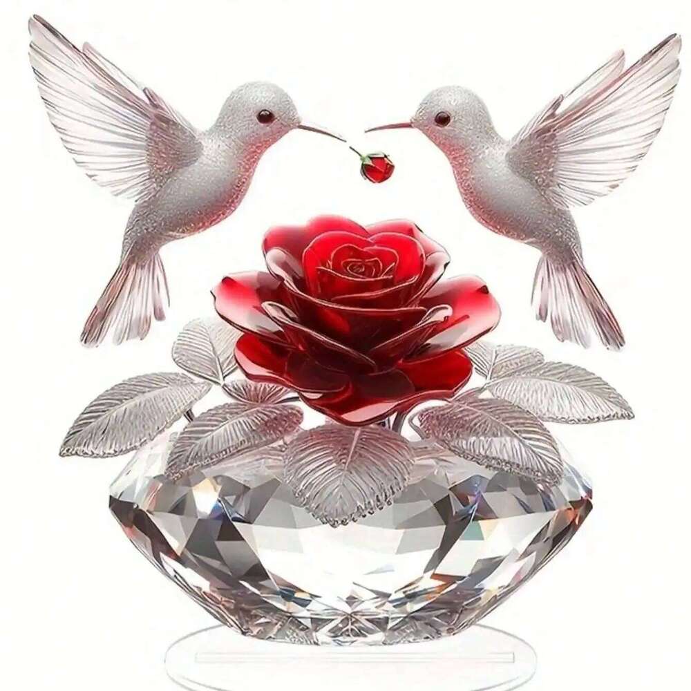 Rose White Bird Desktop Decoration Ideal for Living Rooms Home Decor And Graduation Gifts S260204