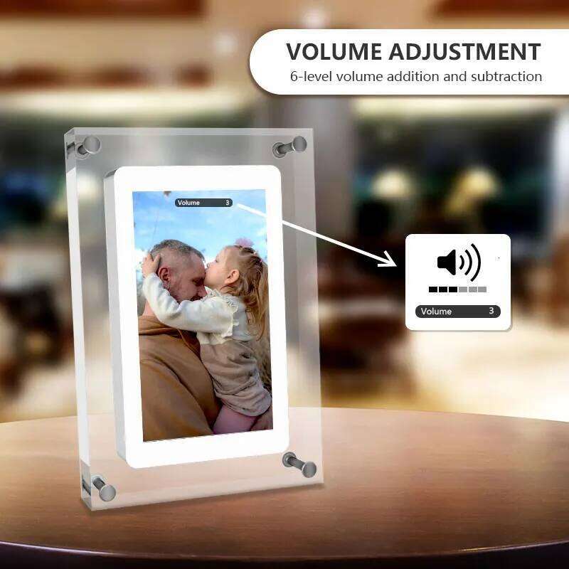 Cut Gift Acrylic Digitial Photo Frame frame 5 inch IPS Screen 1000amh Battery 4G Memory support video picture play S260205