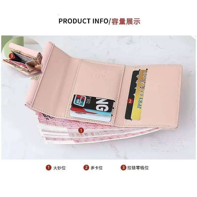 Autumn winter new women's short wallet Europe and the United States retro frosted coins student coin purse high texture Pu l Y260206