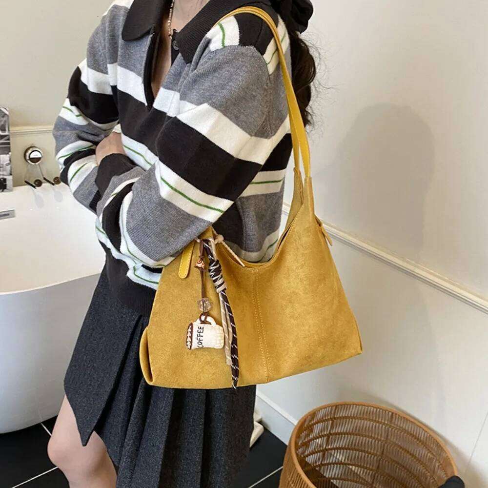 Faionable Large Capaci Suede Oulder Women's Retro Autumn Winter New Sle Tote Bag Single Strap Handbag for You 2025 Y260204