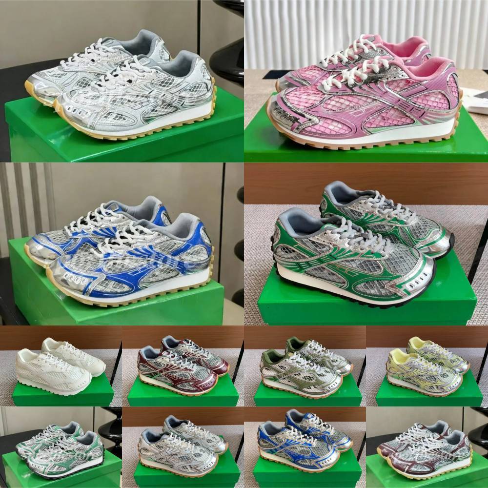 Designer Orbit Luxury Casual Shoes Men Womens Out Of Offices Sports Shoe Trainers Breathable Leather Nylon Fabric Lace Up Silver Black White Gold Pink Brand Sneakers