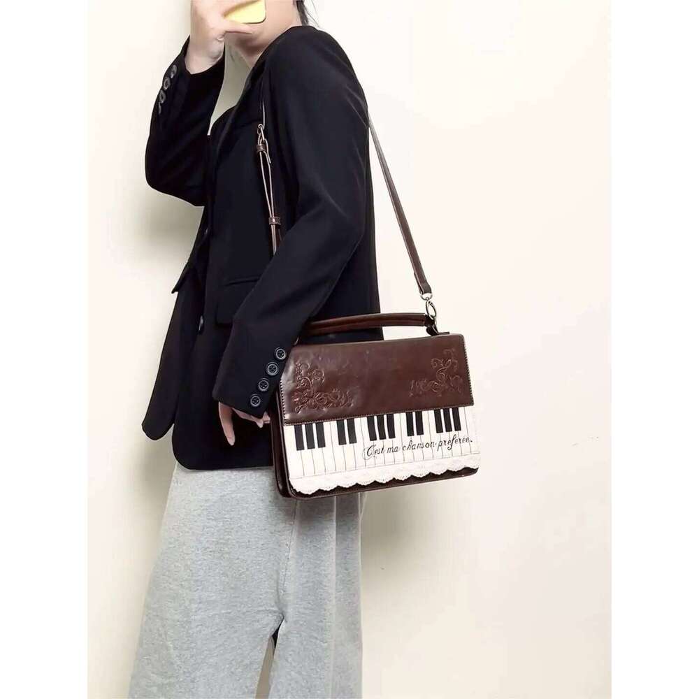 JIAERDI Y2K Harajuku Personalized Piano Backpack Female Vintage Brown Crossbody Bags Women Fairycore Aesthetic Handbag New 2025 Z260207 - view 4