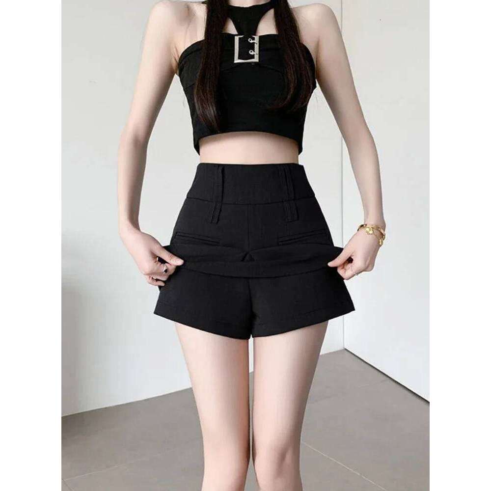 Suit with Skirt Pants Woman Short Shorts for Women Culotte High Waist Outfits Summer Aesthetic Flowy Low Price Comfy Normal Kpop XJ260206