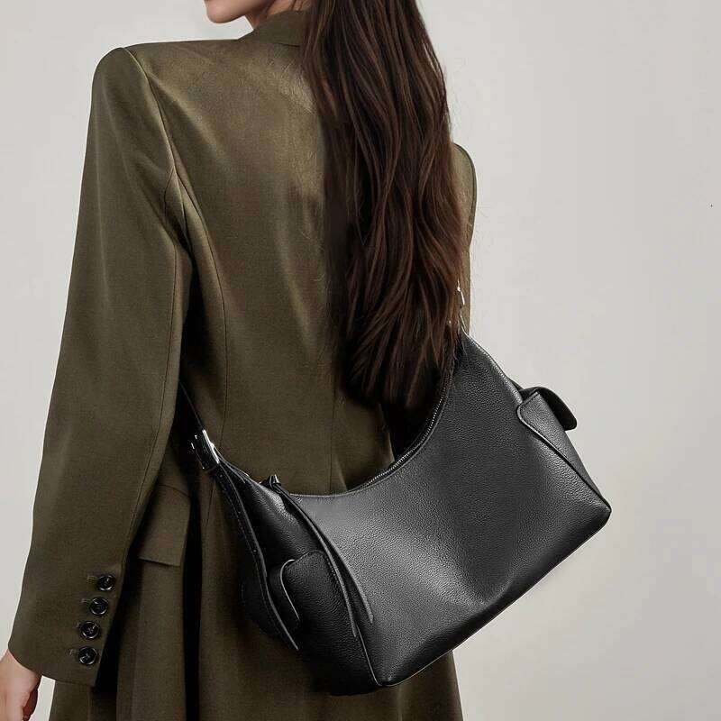 Hifashion Retro Genuine Leather Hobo Shoulder Bags For Women 2025 Luxury Designer Crossbody Shopper Office Tote Ladies Handbags Y260205