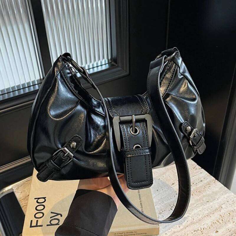 Y2K Retro Pleated Hobo Shoulder Women Hot Selling Maillard Style Underarm Bag Clutch Handbags for Travel Work Shopping Y260205