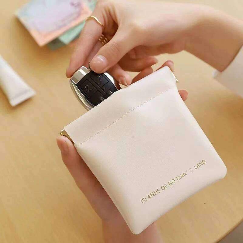 Simple Makeup Storage Bag Women Fashion Portable Mini Key Jewelry Cosmetic Organizer Pouch Handbag Pu Small Bags Gift Y260206