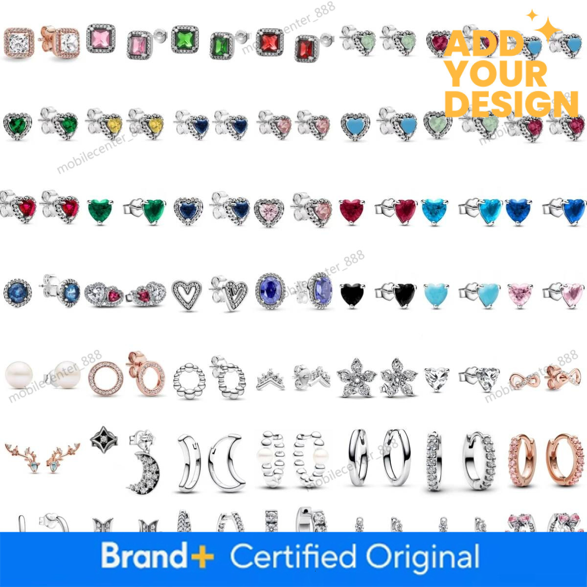 Hot Sale 925 Sterling Silver Romantic Pink Bow Antler Moon Pearl Pendant Earrings Charm Beads Fit Original DIY Trinkets Jewelry