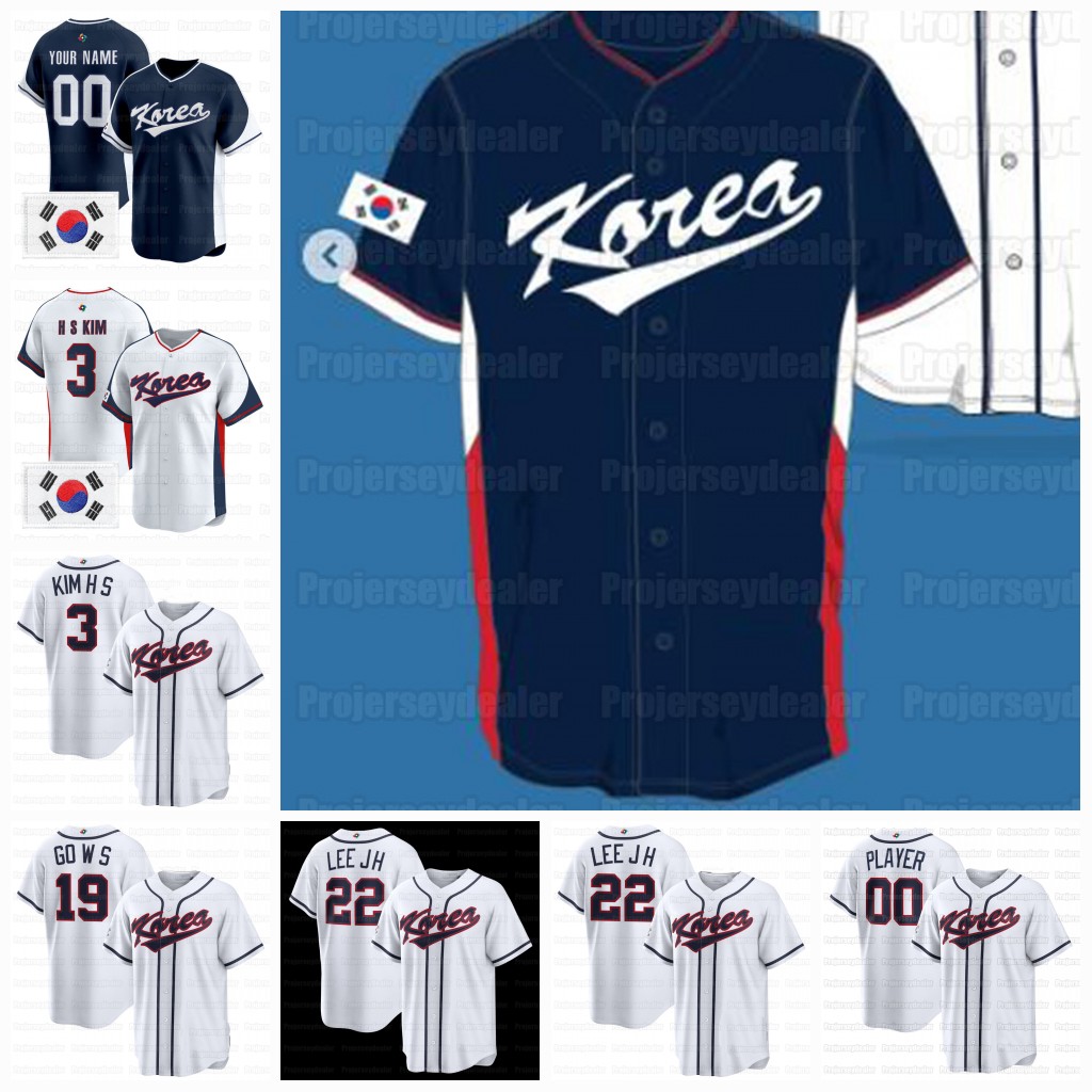 22 Jung Hoo Lee Team South Korea 2026 World Baseball Classic Jersey WBC Ha-Seong Kim Woo-Suk Go Shay Whitcomb Riley OBrien