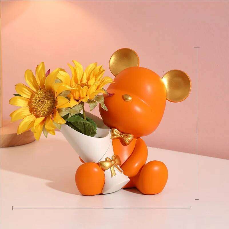 Nordic creative bouquets, violent bears, entrance and living room ornaments, home TV cabinets, desktop decorations, gifts for mo S260204