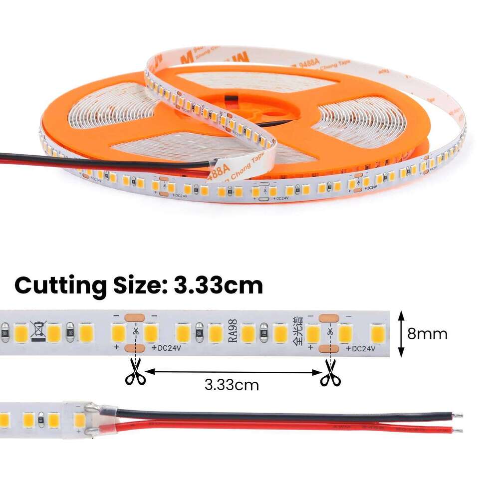 Full Spectrum High CRI RA98 LED Strip Light DC 24V SMD2835 180Leds/M 3000K 4000K 6000K 5M/10M IP20 Flexible Ribbon Tape Z260206