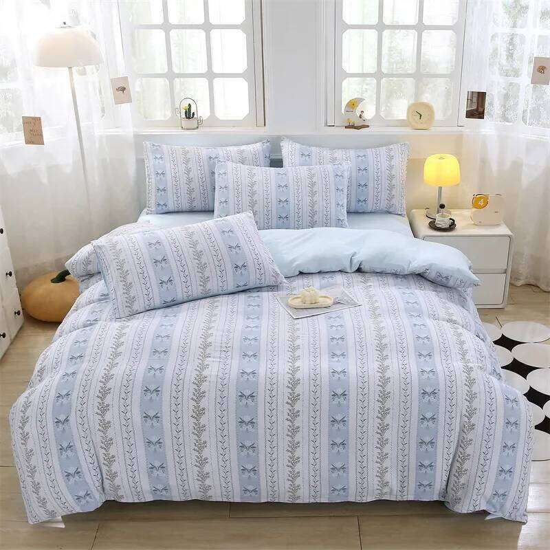 2025 new class A double-layer yarn knitted cotton set, water machine, machine wash, bed sheet four-piece set XJ260206