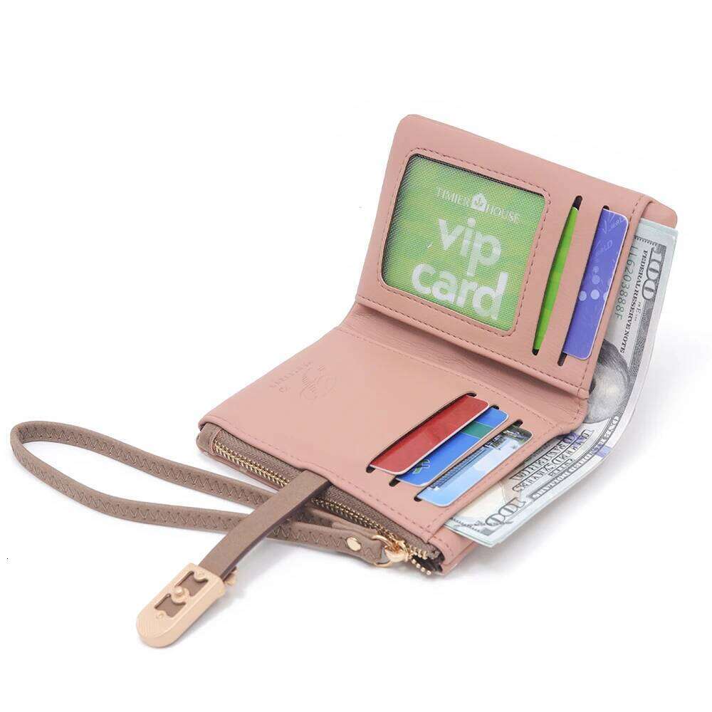 Short for women 2024 spring/summer new Korean PU printed zipper buckle collapsible multi-function long purse can be wrist Y260206