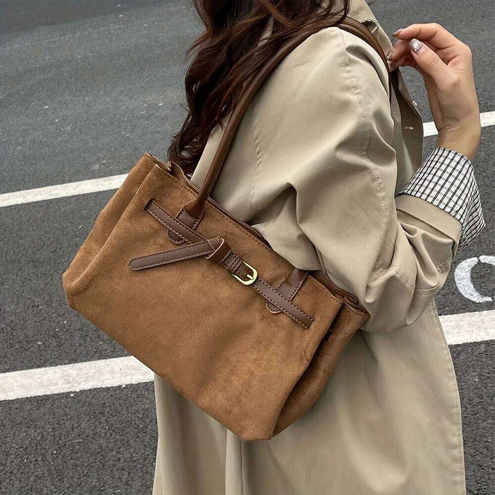Autumn and Winter New Texture Armpit Bag Commuting Frosted Suede Shoulder Niche Retro Baguette Bags Fashion Versatile Y260205