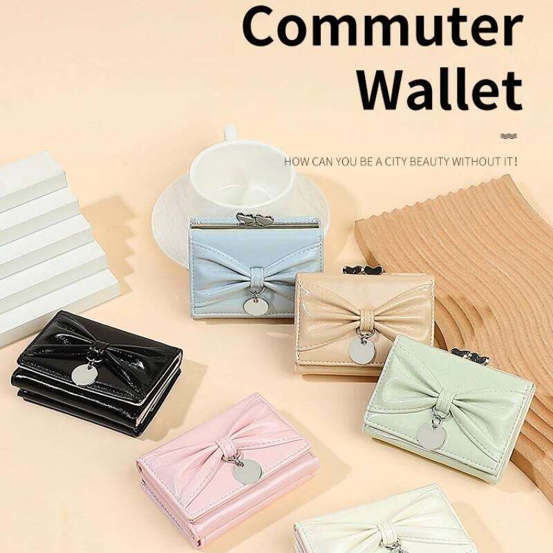 New Women's Wallet Simple PU leather bow-knot fashion long coin purse casual clutch wallet card holder women's money clip Y260206