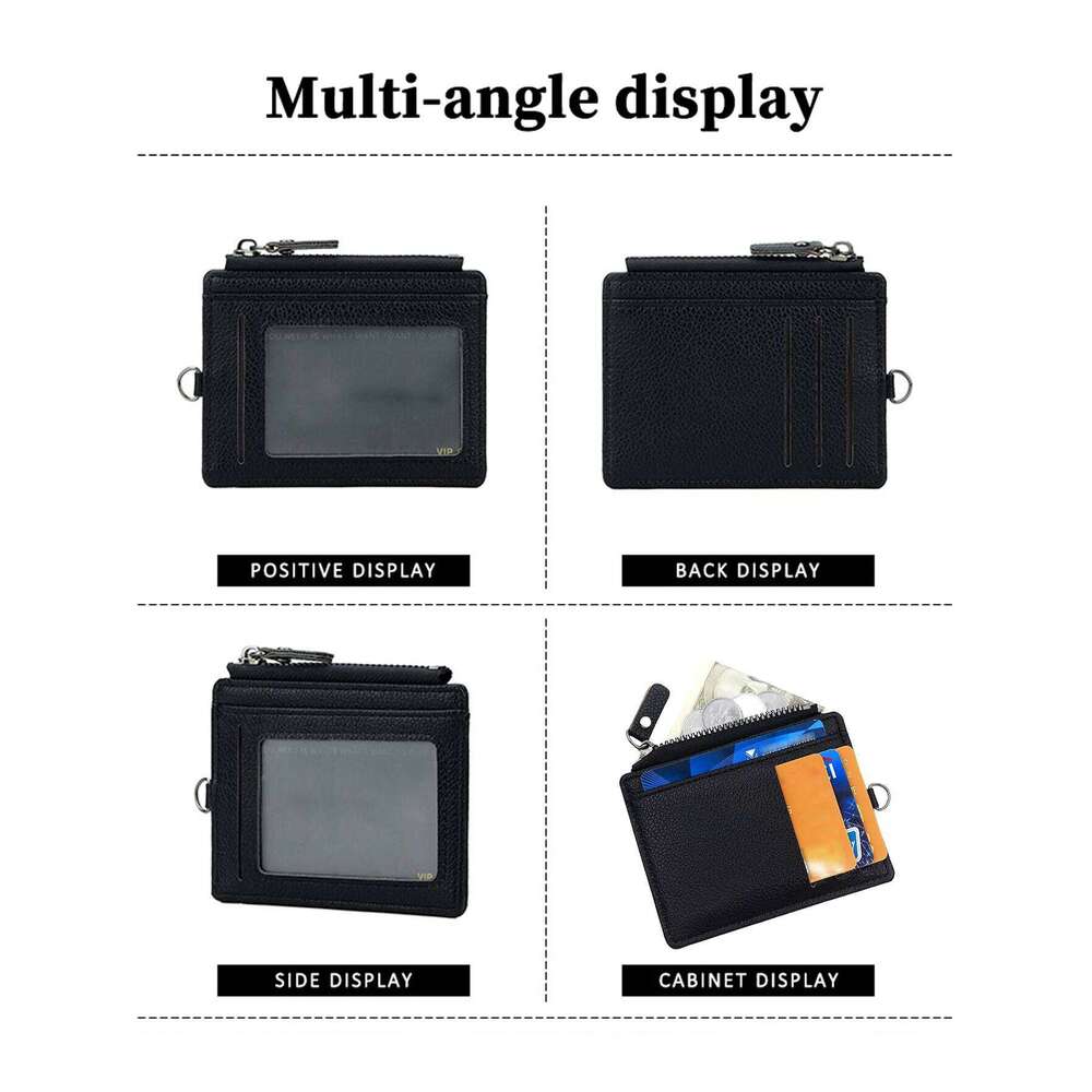 Zipper Holder - Textured Wallet with Card Slots & Cash Pocket, Slim Design, Multi-Functional Organizer for /Cards/Coins Y260206