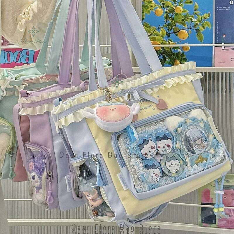 New Y2k Sweet Shoulder Lolita Girl Transparent Tote Women Large Capacity Lace Bow Crossbody Bag Cute DIY Display Handbag Z260207 - view 7