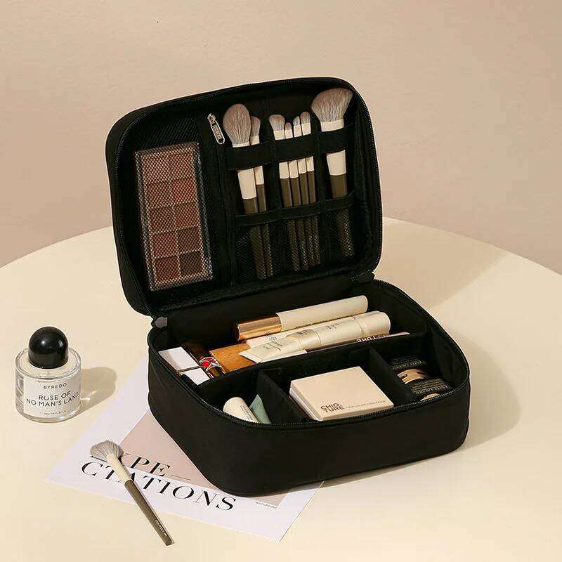 New Design Washbag with Compartments, Portable Oxford Fabric Makeup Bag for Travel Y260206