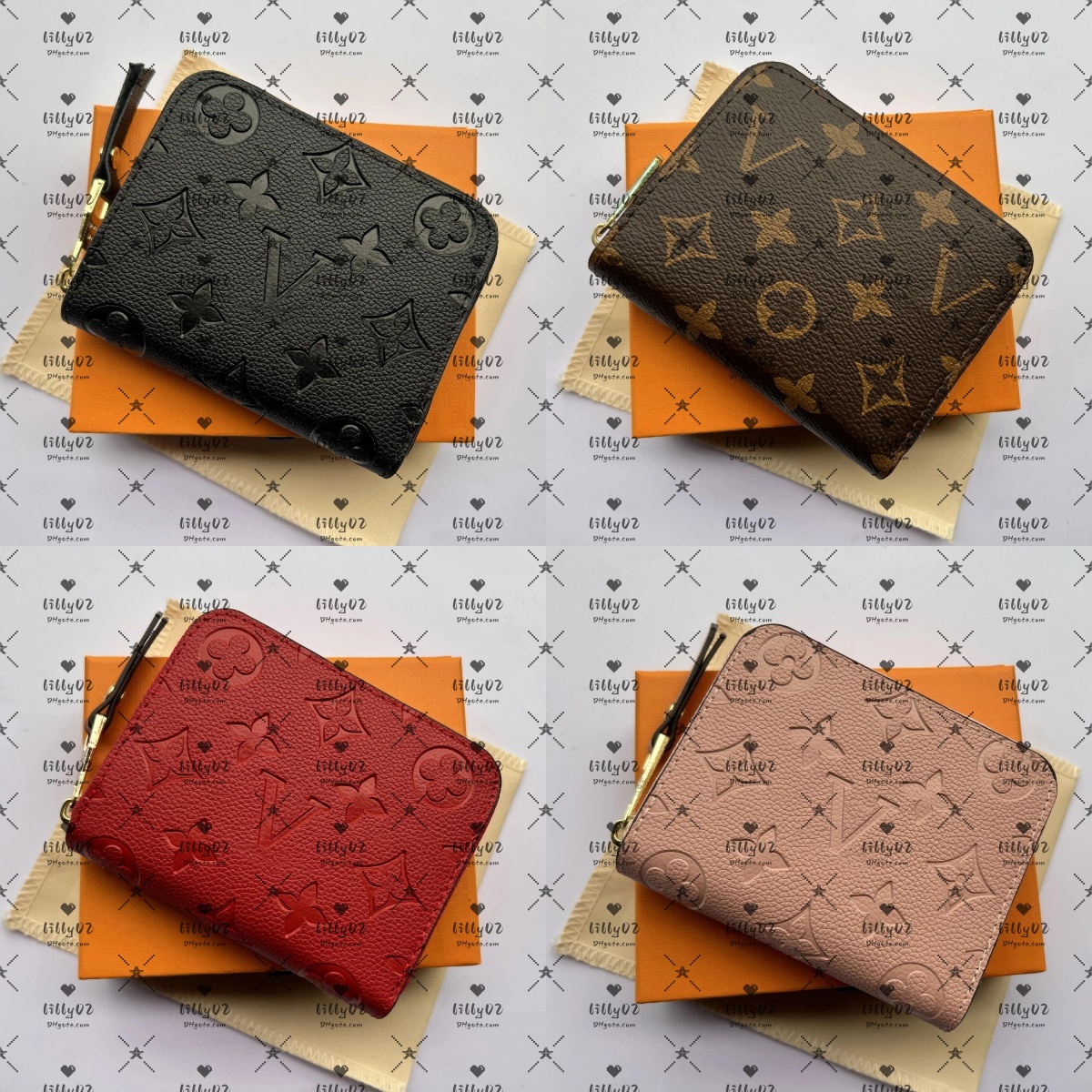 Top quality Fashion designer wallets luxury womens short purses embossed flower letters credit card holders ladies plaid money clutch bags with box and dustbag 10A