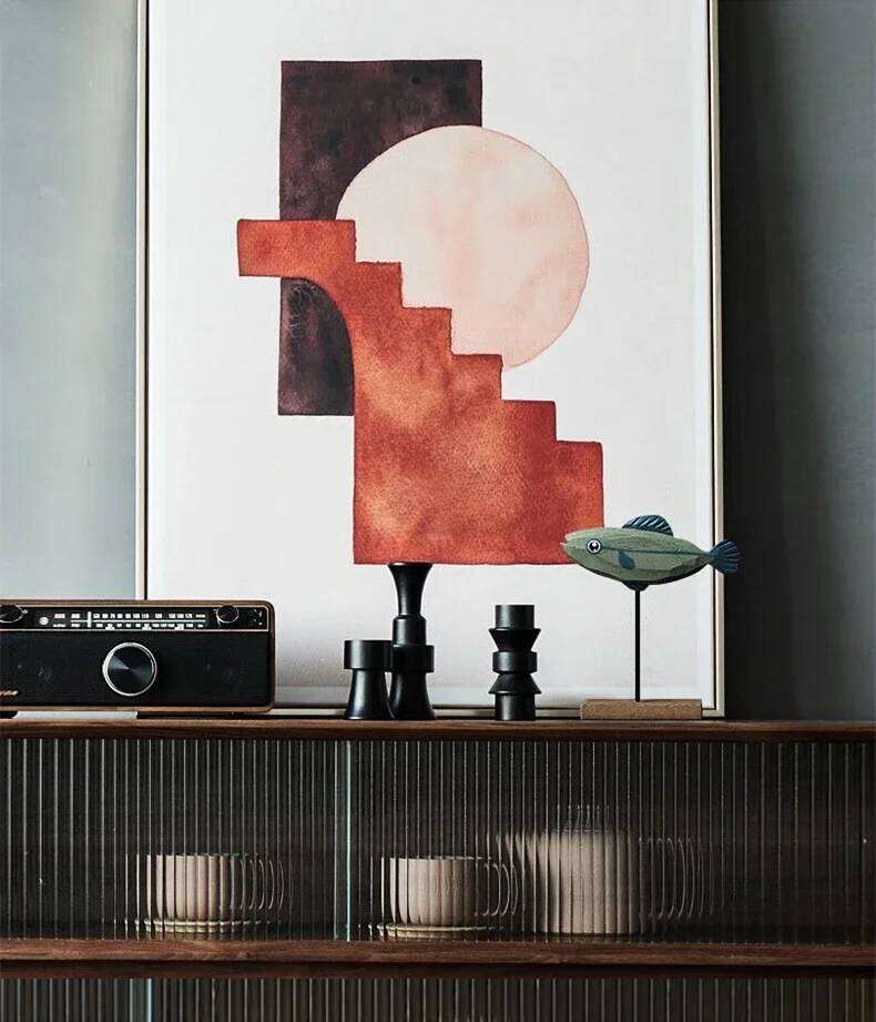 Colorful Wooden Statue Nordic Style Fish Sculpture Ornaments Creative Living Bedroom Dining Room Home Decoration Gifts S260204 ccd