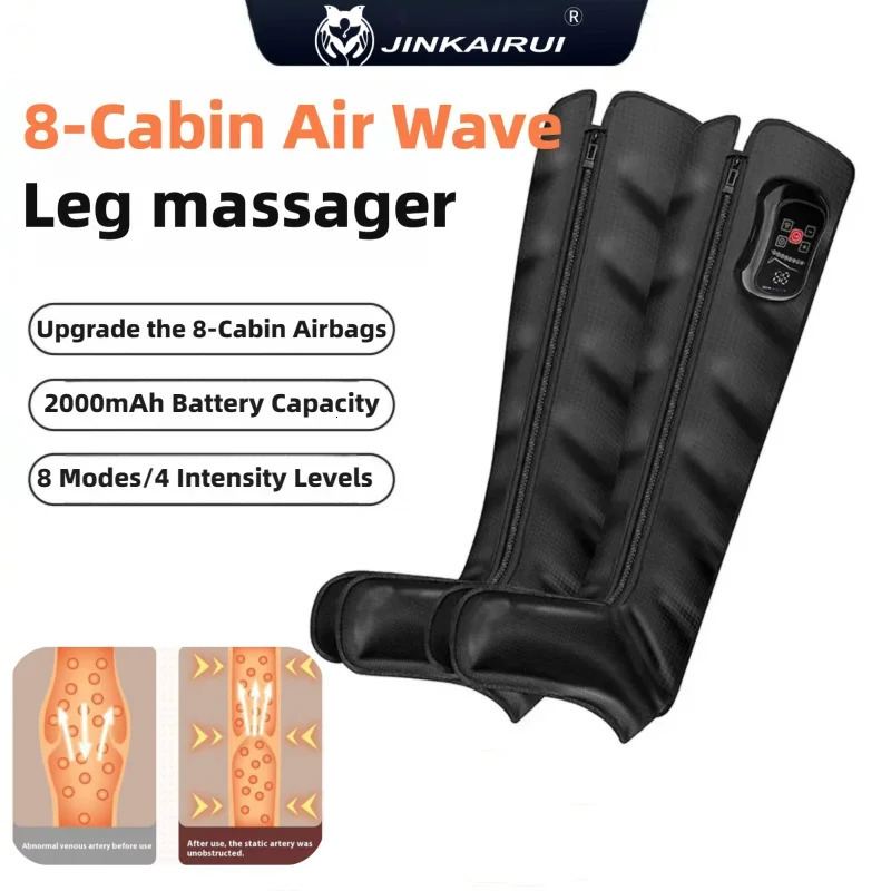 Jinkairui Upgraded 8-Chamber Airbag Leg Massager Extended Air Pressure pants Airbag Kneading Massager Thigh and Foot Massager 260130