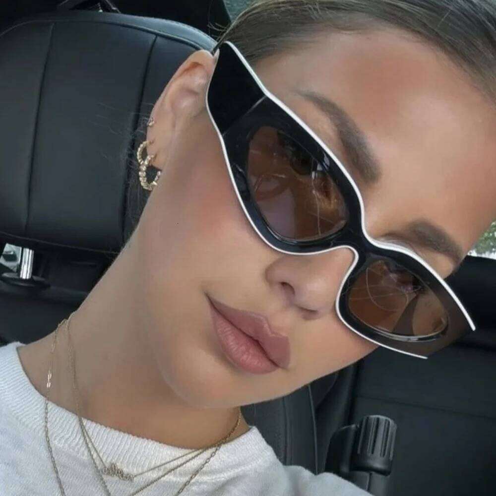 Steampunk Cat Eye Sunglasses Women Men Black-white Frames Trendy Sun Glasses Fashion Retro Vintage Accessories Shades Eyewear Y260207