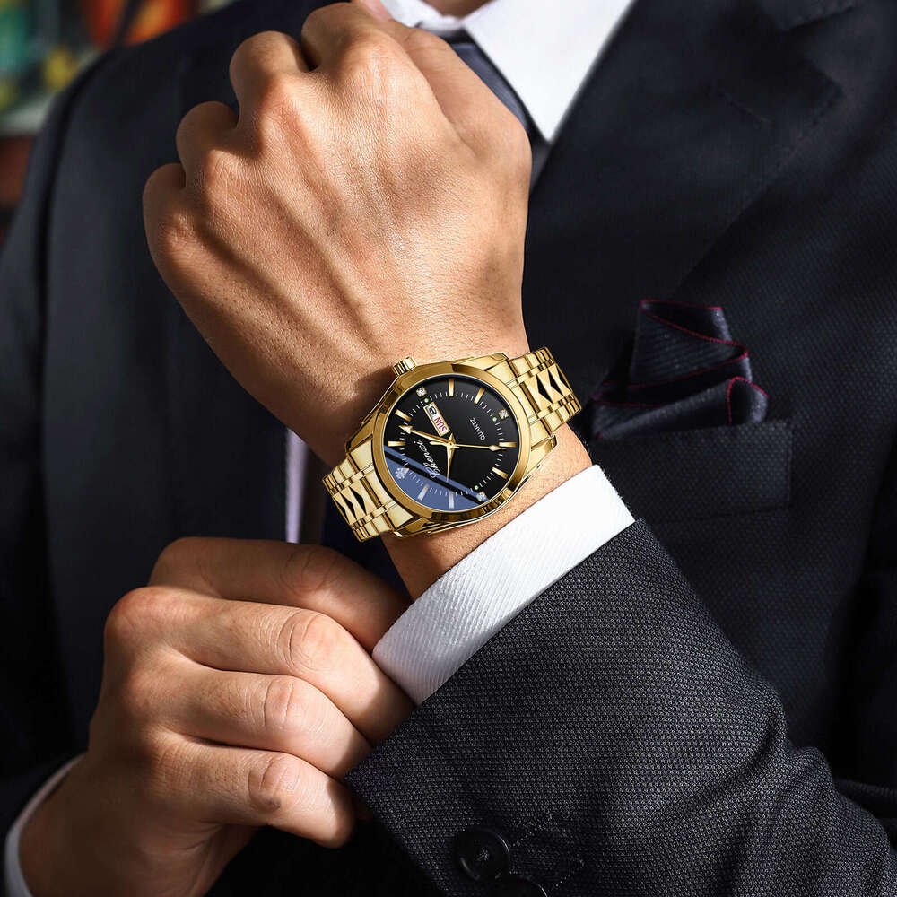 Luxury Business Watch Transparent Classic Business Men's Dual Calendar Luminous Waterproof Quartz Watch High end designer watches Multi-functiona