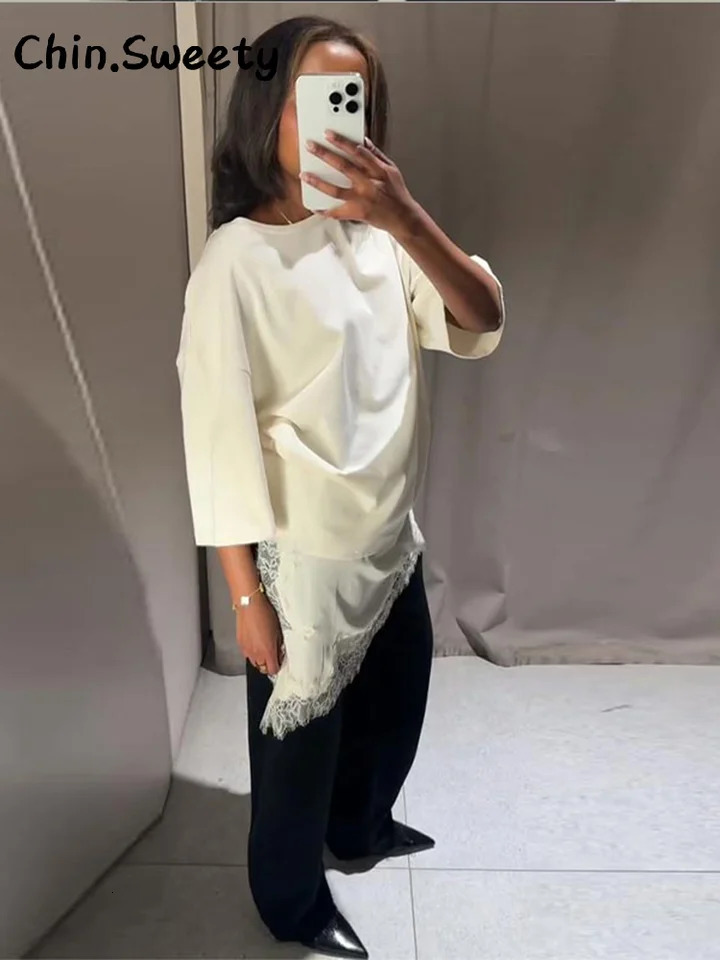 Elegant Satin Asymmetric Lace Patchwork Long Dress Women Solid V-neck Sleeveless Sling Dresses 2025 Autumn Lady High Street Robe 260122