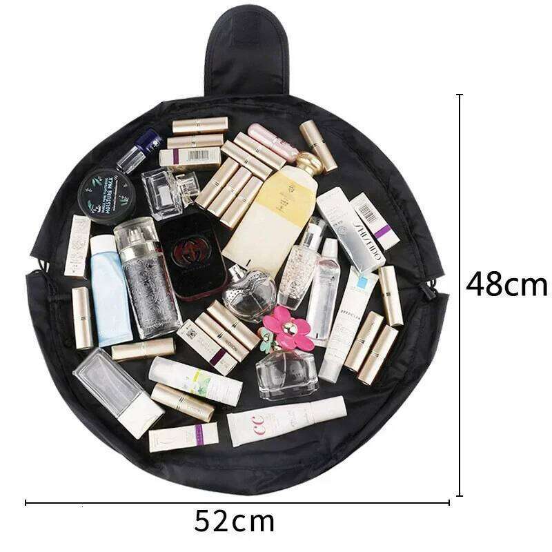Lazy Drawstring Cosmetic Women Magic Pouch Makeup Bag Portable Travel Organizers Folding Storage Bags Y260206