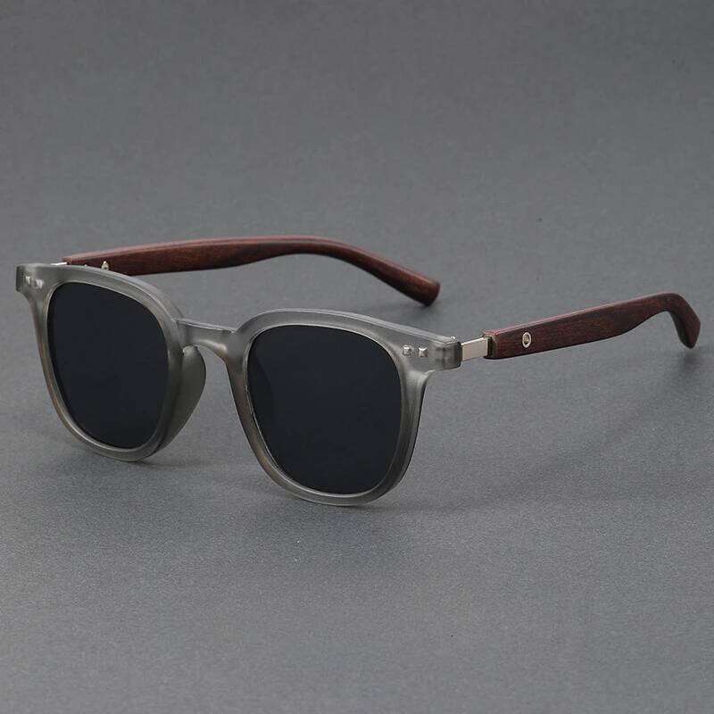 Trendy Retro Wood Grain Sunglasses Polarized UV Protection Men Women Perfect for Cycling Outdoor Street Photography Y260207
