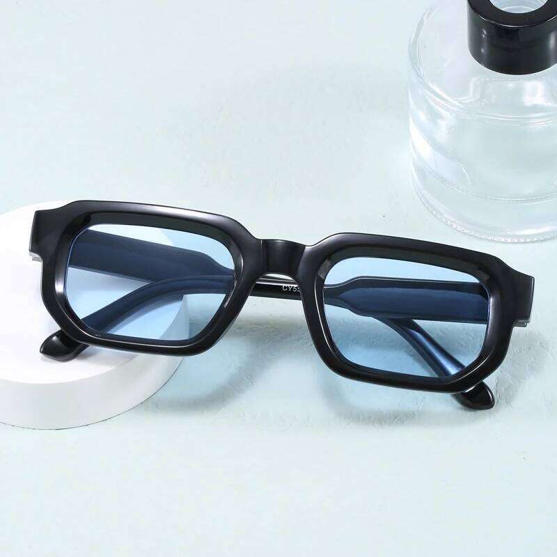 Square Sunglasses for Men Women UV400 Shades Vintage Blue Tea Punk Fashion Sun Glasses Y260207