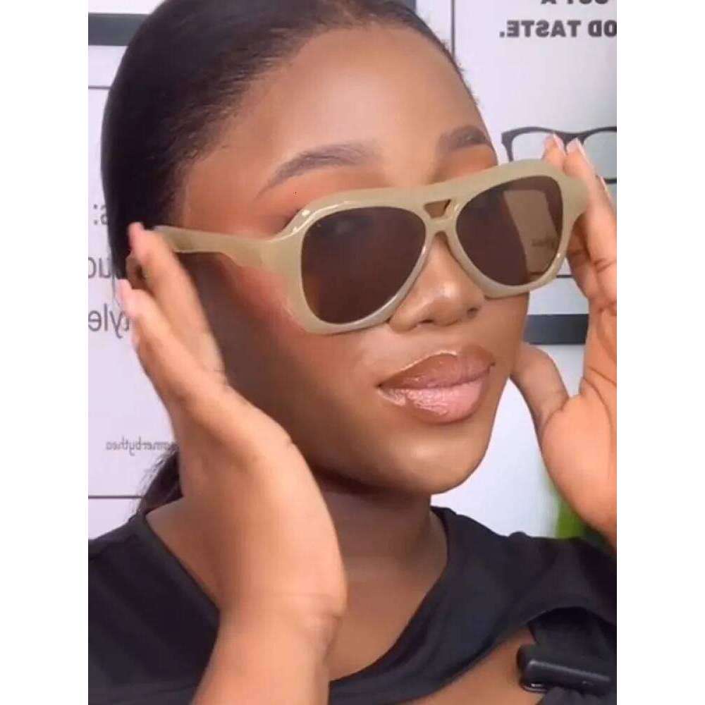 Retro Double Beam Sunglasses Women Brand Designer Glasses New Ins Fashion Personalized Gradient Eyewear Men Eyeglasses UV400 Y260207