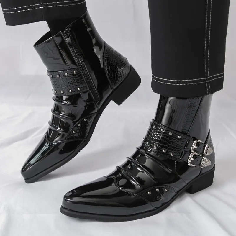High Quality Chelsea Leather Boots for Men Fashionable Mens Casual Shoes Business Dress Zapatillas Hombre 260208