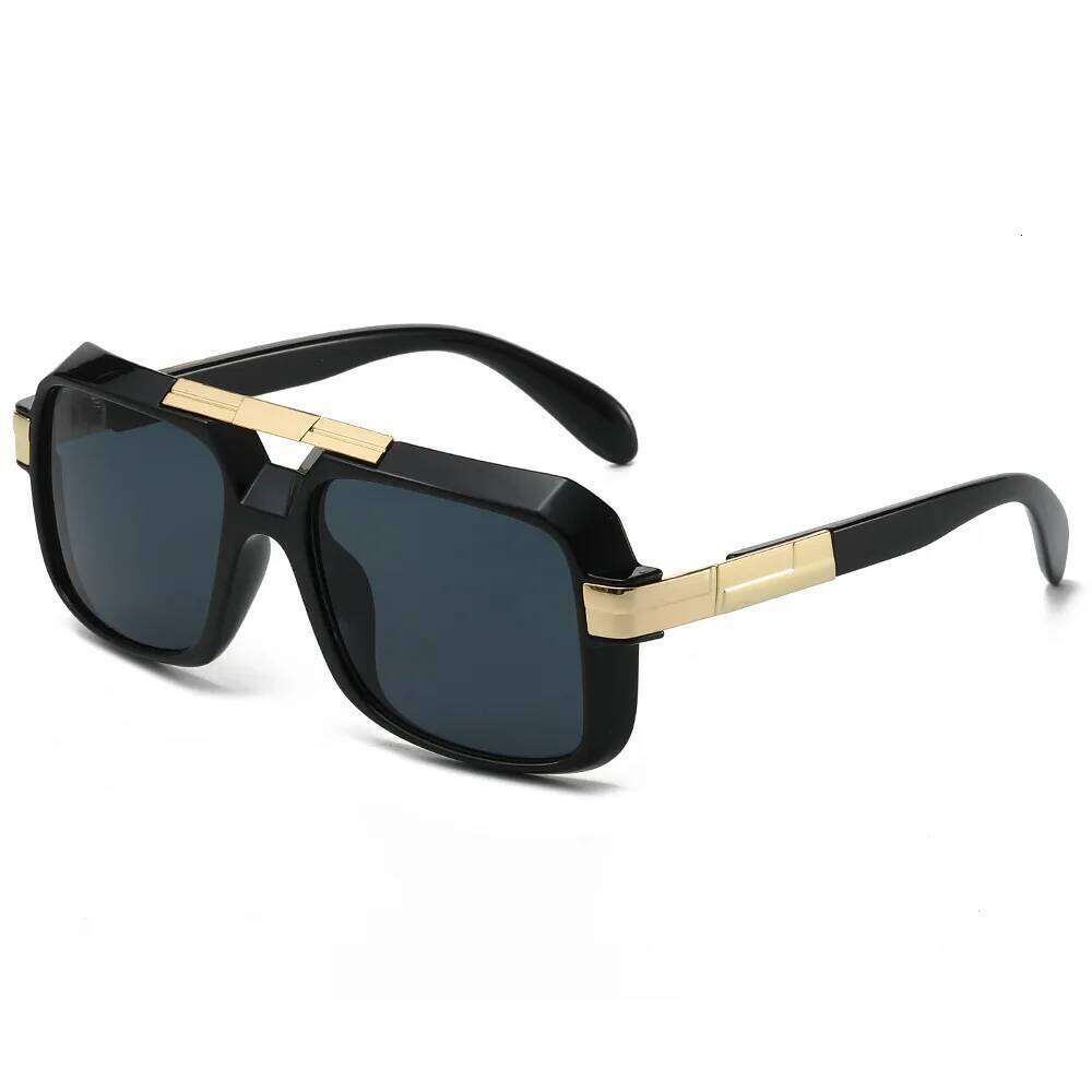 Retro Sunglasses Men Square Style Double Beam Pilot UV400 Sun Glasses Fashoin Y260207