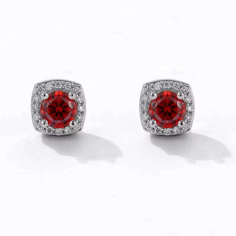 9 Wholesale Fashion Fine 925 Silver Magnetic Earrings Non Pierced Round Cut 0.5Ct Vvs1 GRA Colored Moissanite Jewelry For Men