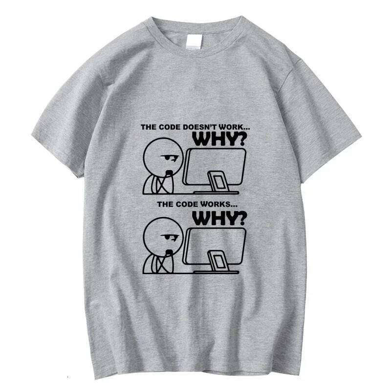 Men Women Cotton Funny Programmer Print T-shirt Summer Loose O-neck Cool Short Sleeve Male Tees High Quality C260207