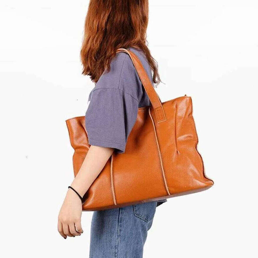 TAURUSCIAGA Women's Large Capacity Cowhide Handbag Female Retro Fashion Luxury Bags Ladies Real Natural Cow Leather Shoulder Bag For Lady
