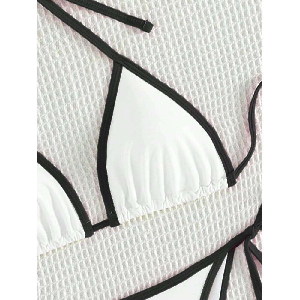 Summer white camisole bikini swimsuit set swimming and beach photo shoot for women C260207