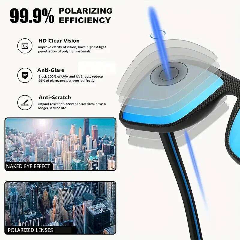 Square Polarized Sunglasses for Men and Women Lightweight Frame Sun Glasses with UV Protection Y260207