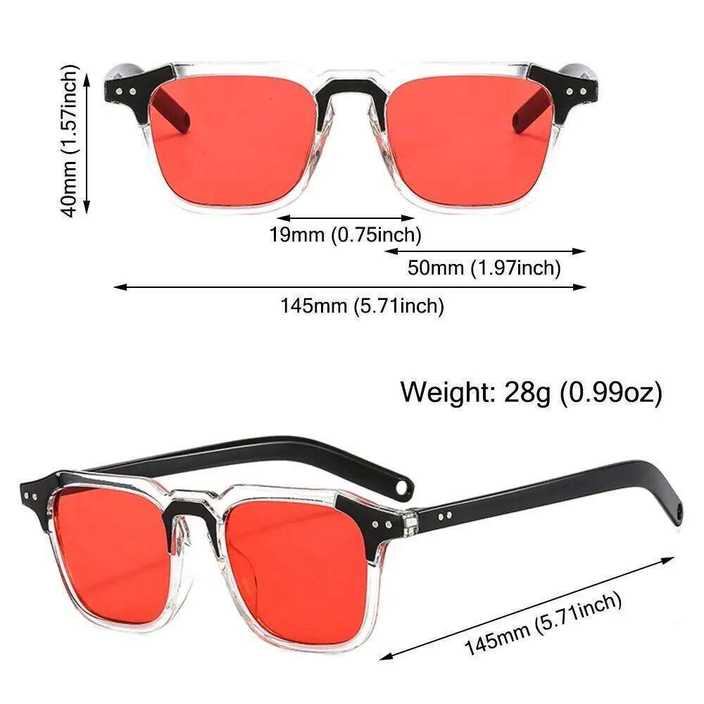 Trendy Cool Square Sunglasses Vintage Retro Hip Hop Shades UV400 Tint Ocean Lens Sun Glasses for Women & Men Y260207