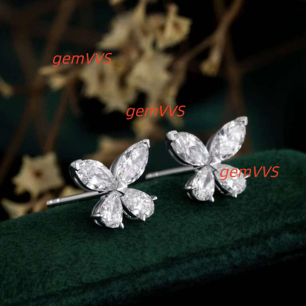 VOAINO Pt950 0.7Ct D Color VVS Lab Grown Marquise Cut Diamond Stud Earrings IGI Certified Trendy Women's Anniversary Gift