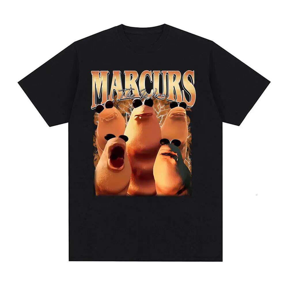 Funny Marcus The Worm Meme T-shirtFashion Cartoon Vintage T-shirts Women Casual Shirt Streetwear Graphic T Shirts Summer Y2K C260207