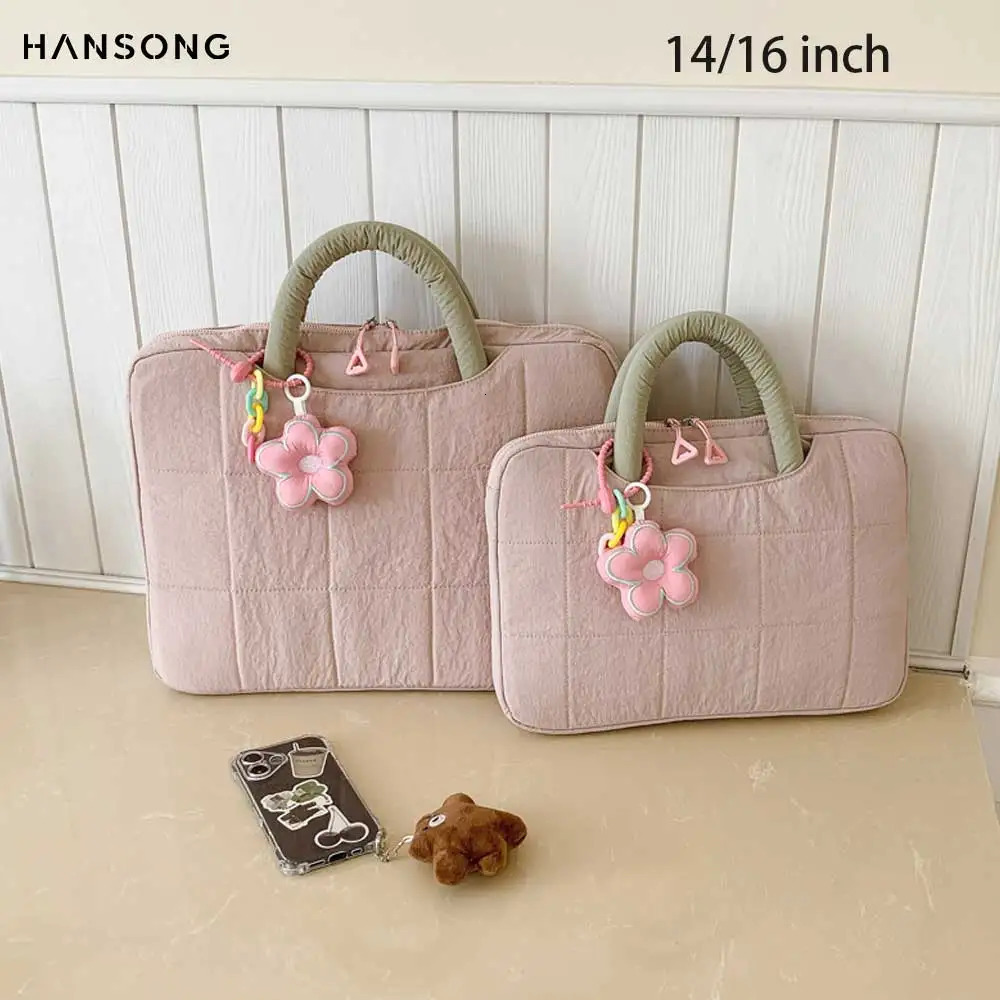 Lightweight Puffy Laptop Sleeve 14/16 Inch Laptop Briefcase Notebook Sleeve Notebook Case Portable Handbag for Women 260124