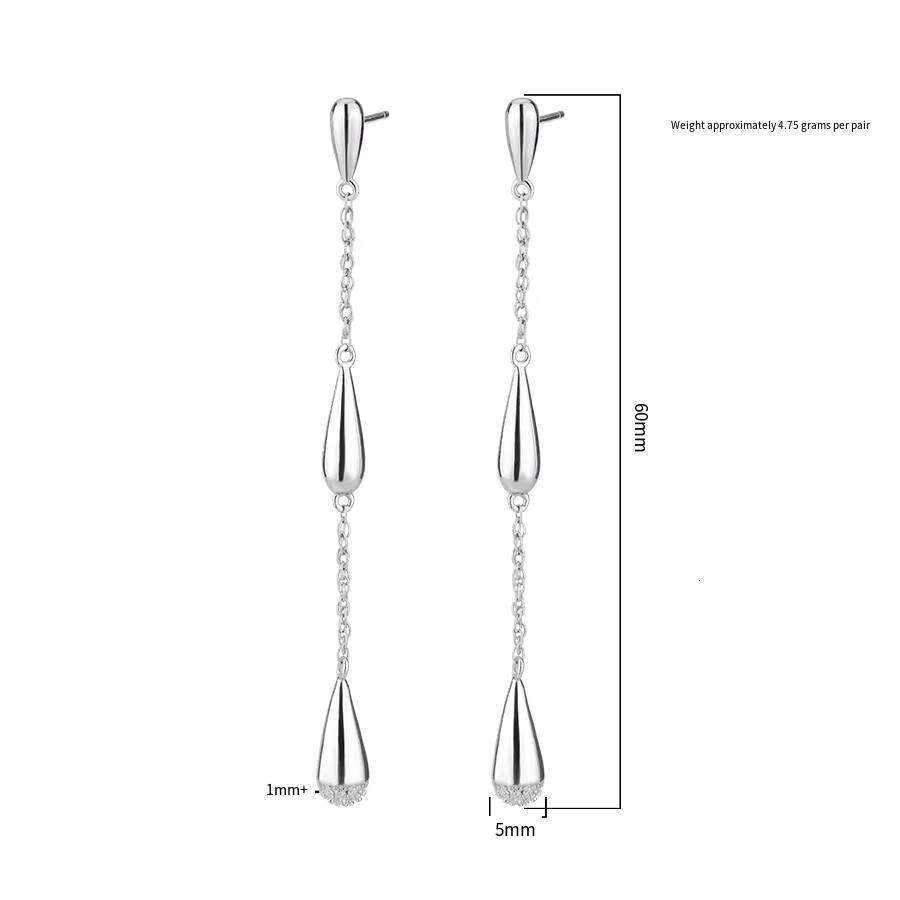 Most Popular New Trendy Jewelry CE Certified 925 Silver Teardrop 3.4Ct Vvs1 D Color Moissanite Dangle Drop Fine Earrings