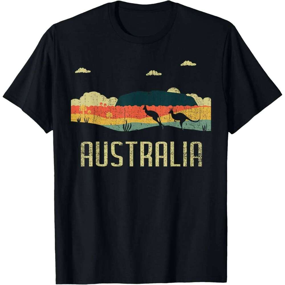Australia Kangaroo and Koala Draw Heartbeat Illustration T-Shirt Custom Printed Graphic T Shirts Funny Shirt Streetwear Camisas C260207