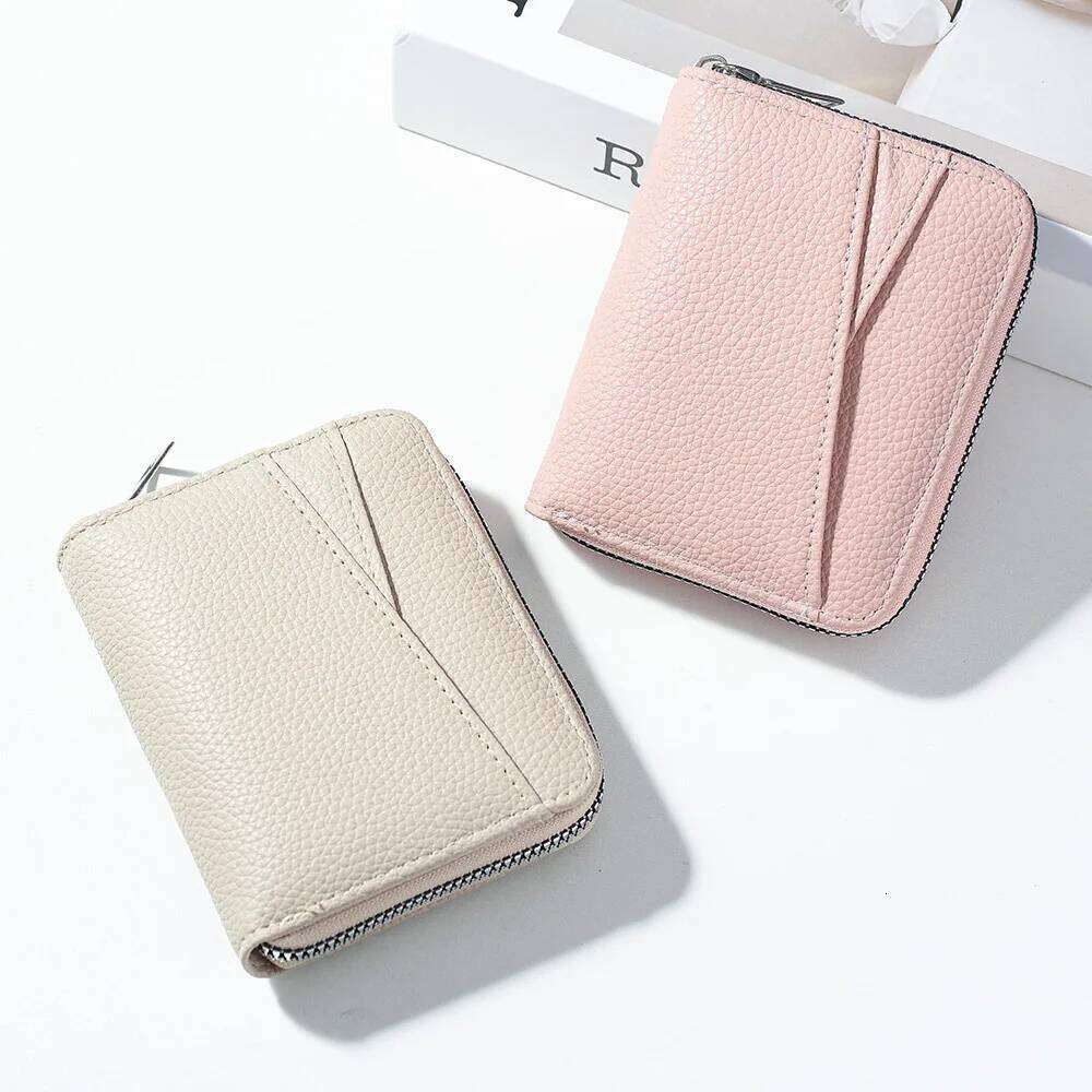 Fashion Holder Layer Zipper Coin Bag PU Leather Lychee Pattern Multi Functional Credit Card Women's Wallet Y260206
