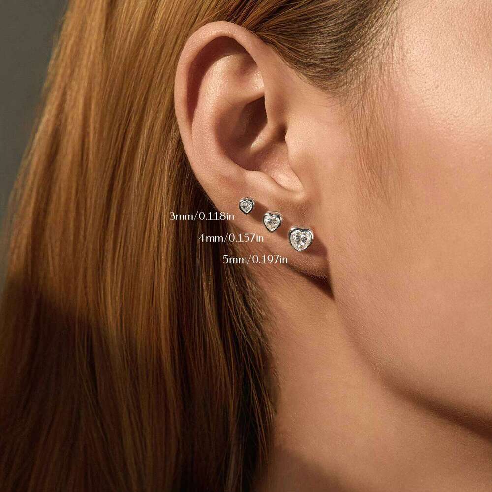 Vvs1 Moissanite Earrings 925 Sterling Silver Jewelry Heart Shape Sparkle For Jewellery Wholesale