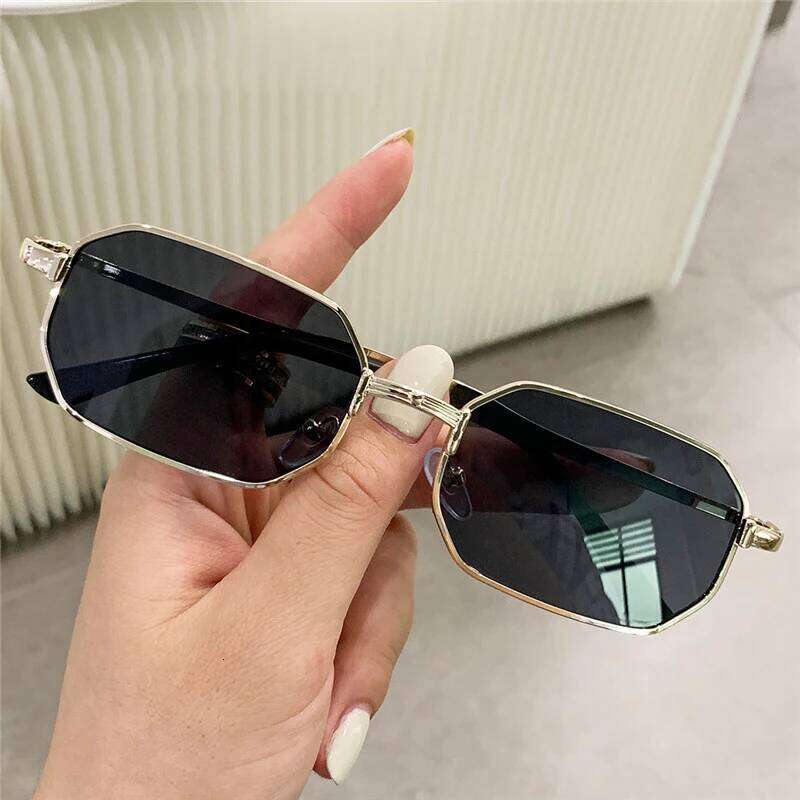 Narrow Sunglasses Men Fashion Rectangle for Women Metal Luxury Brand Classic Sun Glasses Y260207
