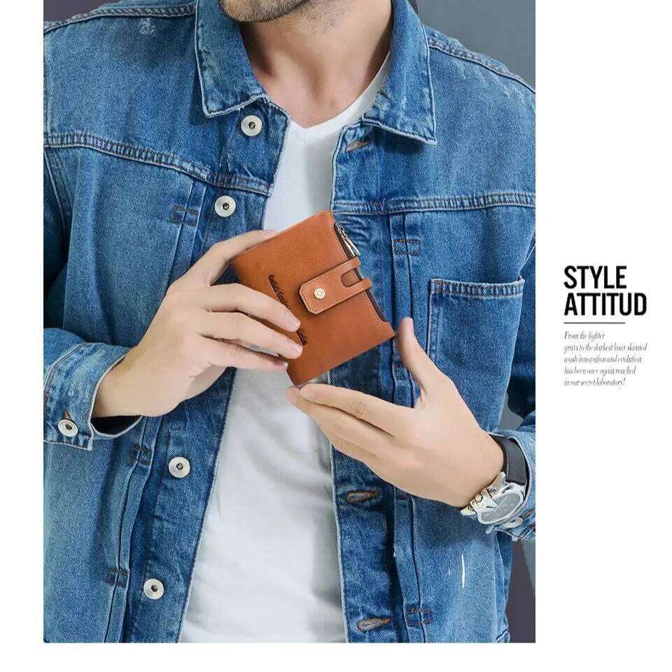 Contact's Name Engraving Genuine Leather Men Wallet Double Zipper Coin Purse Small Card Holder Money Clip Mens Bag Handbag Y260206